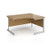 Contract 25 right hand ergonomic desk with silver cantilever leg 1400mm - oak top