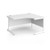 Contract 25 right hand ergonomic desk with white cantilever leg 1400mm - white top