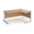Contract 25 right hand ergonomic desk with silver cantilever leg 1600mm - beech top