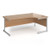 Contract 25 right hand ergonomic desk with silver cantilever leg 1800mm - beech top