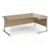 Contract 25 right hand ergonomic desk with silver cantilever leg 1800mm - kendal oak top