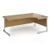 Contract 25 right hand ergonomic desk with silver cantilever leg 1800mm - oak top