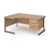 Contract 25 left hand ergonomic desk with 3 drawer pedestal and graphite cantilever leg 1600mm - beech top