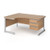 Contract 25 left hand ergonomic desk with 3 drawer pedestal and silver cantilever leg 1600mm - beech top