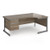 Contract 25 right hand ergonomic desk with 2 drawer pedestal and graphite cantilever leg 1800mm - nebraska oak top