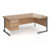 Contract 25 right hand ergonomic desk with 3 drawer pedestal and graphite cantilever leg 1800mm - beech top