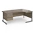 Contract 25 right hand ergonomic desk with 3 drawer pedestal and graphite cantilever leg 1800mm - nebraska oak top