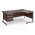 Contract 25 right hand ergonomic desk with 3 drawer pedestal and graphite cantilever leg 1800mm - walnut top