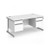 Contract 25 straight desk with 2 and 2 drawer pedestals and silver cantilever leg 1600mm x 800mm - white top