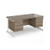 Contract 25 straight desk with 2 and 2 drawer pedestals and white cantilever leg 1600mm x 800mm - nebraska oak top