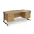 Contract 25 straight desk with 2 and 2 drawer pedestals and graphite cantilever leg 1800mm x 800mm - oak top