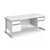 Contract 25 straight desk with 2 and 2 drawer pedestals and silver cantilever leg 1800mm x 800mm - white top