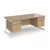 Contract 25 straight desk with 2 and 2 drawer pedestals and white cantilever leg 1800mm x 800mm - kendal oak top