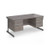 Contract 25 straight desk with 2 and 3 drawer pedestals and graphite cantilever leg 1600mm x 800mm - grey oak top