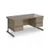 Contract 25 straight desk with 3 and 3 drawer pedestals and graphite cantilever leg 1600mm x 800mm - nebraska oak top