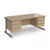 Contract 25 straight desk with 3 and 3 drawer pedestals and graphite cantilever leg 1800mm x 800mm - kendal oak top