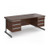 Contract 25 straight desk with 3 and 3 drawer pedestals and graphite cantilever leg 1800mm x 800mm - walnut top