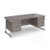 Contract 25 straight desk with 3 and 3 drawer pedestals and white cantilever leg 1800mm x 800mm - grey oak top