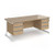 Contract 25 straight desk with 3 and 3 drawer pedestals and white cantilever leg 1800mm x 800mm - kendal oak top