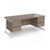 Contract 25 straight desk with 3 and 3 drawer pedestals and white cantilever leg 1800mm x 800mm - nebraska oak top