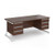 Contract 25 straight desk with 3 and 3 drawer pedestals and white cantilever leg 1800mm x 800mm - walnut top