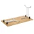 Semi circular folding leg table with chrome legs and curved foot rails 1600mm x 800mm - grey oak