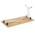 Semi circular folding leg table with chrome legs and curved foot rails 1600mm x 800mm - oak