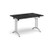 Rectangular folding leg table with silver legs and curved foot rails 1200mm x 800mm - Black