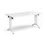 Rectangular folding leg table with white legs and curved foot rails 1600mm x 800mm - white
