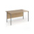 Contract 25 straight desk with graphite H-Frame leg 1400mm x 800mm - kendal oak top