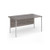 Contract 25 straight desk with silver H-Frame leg 1400mm x 800mm - grey oak top