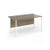 Contract 25 straight desk with white H-Frame leg 1400mm x 800mm - Nebraska Oak top