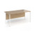 Contract 25 straight desk with white H-Frame leg 1600mm x 800mm - Nebraska Oak top