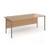 Contract 25 straight desk with graphite H-Frame leg 1800mm x 800mm - beech top