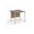 Contract 25 straight desk with silver H-Frame leg 800mm x 800mm - nebraska oak top