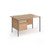 Contract 25 straight desk with 2 drawer pedestal and graphite H-Frame leg 1200mm x 800mm - beech top