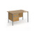 Contract 25 straight desk with 2 drawer pedestal and graphite H-Frame leg 1200mm x 800mm - oak top