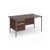 Contract 25 straight desk with 2 drawer pedestal and graphite H-Frame leg 1400mm x 800mm - walnut top