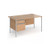 Contract 25 straight desk with 2 drawer pedestal and silver H-Frame leg 1400mm x 800mm - beech top