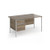 Contract 25 straight desk with 2 drawer pedestal and silver H-Frame leg 1400mm x 800mm - Nebraska Oak Top