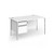 Contract 25 straight desk with 2 drawer pedestal and silver H-Frame leg 1400mm x 800mm - white top