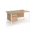 Contract 25 straight desk with 2 drawer pedestal and white H-Frame leg 1400mm x 800mm - beech top