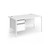 Contract 25 straight desk with 2 drawer pedestal and white H-Frame leg 1400mm x 800mm - white top