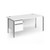Contract 25 straight desk with 2 drawer pedestal and graphite H-Frame leg 1600mm x 800mm - white top