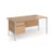 Contract 25 straight desk with 2 drawer pedestal and silver H-Frame leg 1600mm x 800mm - beech top