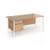 Contract 25 straight desk with 2 drawer pedestal and white H-Frame leg 1600mm x 800mm - beech top