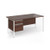 Contract 25 straight desk with 2 drawer pedestal and white H-Frame leg 1600mm x 800mm - walnut top