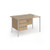 Contract 25 straight desk with 3 drawer pedestal and silver H-Frame leg 1200mm x 800mm - kendal oak top