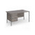 Contract 25 straight desk with 3 drawer pedestal and graphite H-Frame leg 1400mm x 800mm - grey oak top