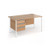 Contract 25 straight desk with 3 drawer pedestal and white H-Frame leg 1400mm x 800mm - beech top